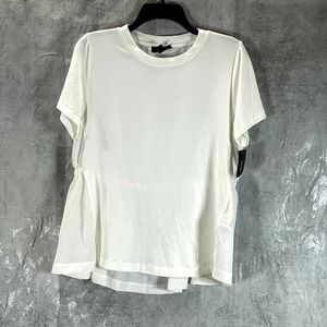 Alfani Women's Calla Lily Crewneck Cinched-Back Short-Sleeve Top SZ M